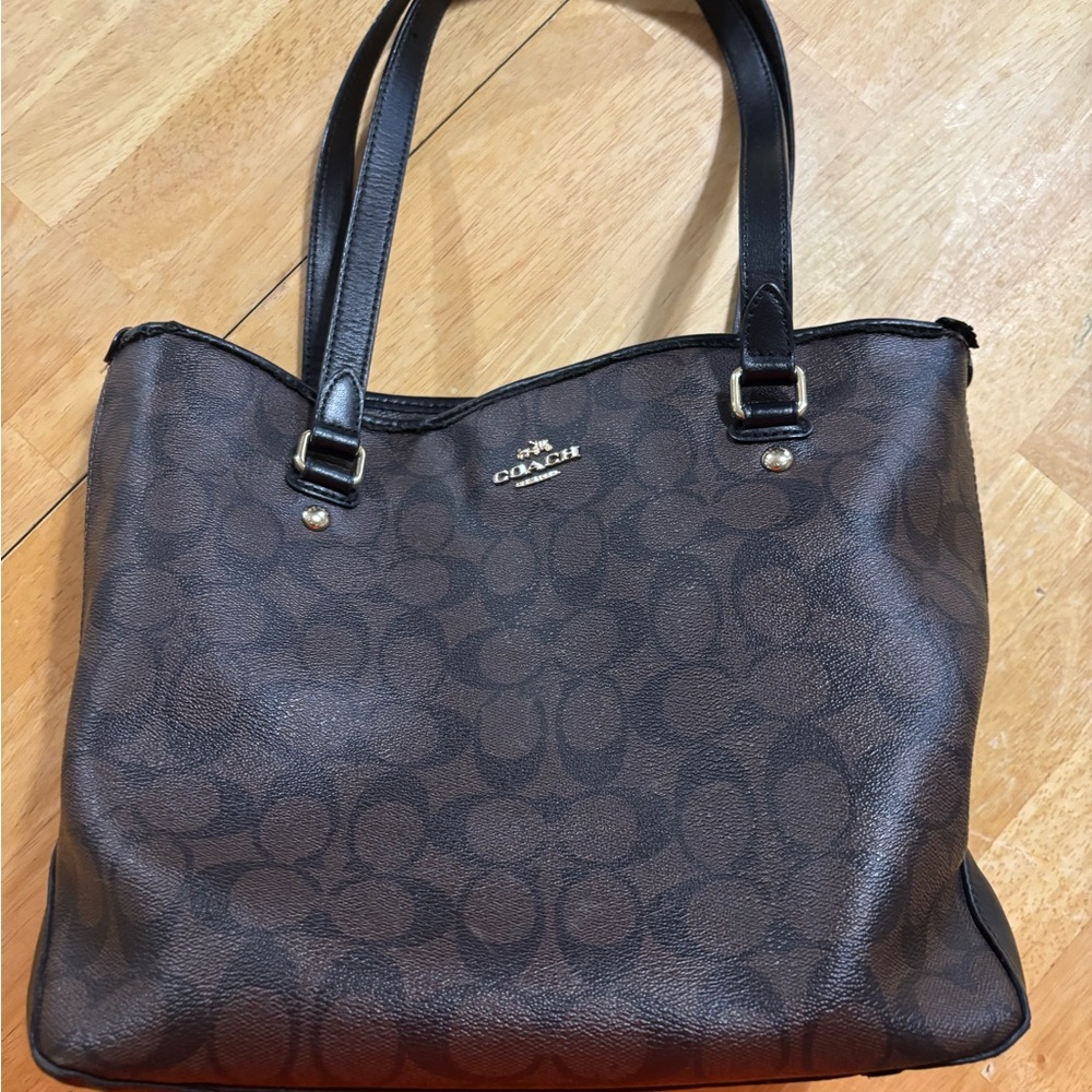 Coach Dark Brown Signature Tote